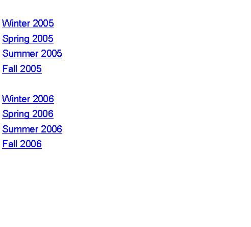 Text Box: Winter 2005Spring 2005Summer 2005Fall 2005Winter 2006Spring 2006Summer 2006Fall 2006
